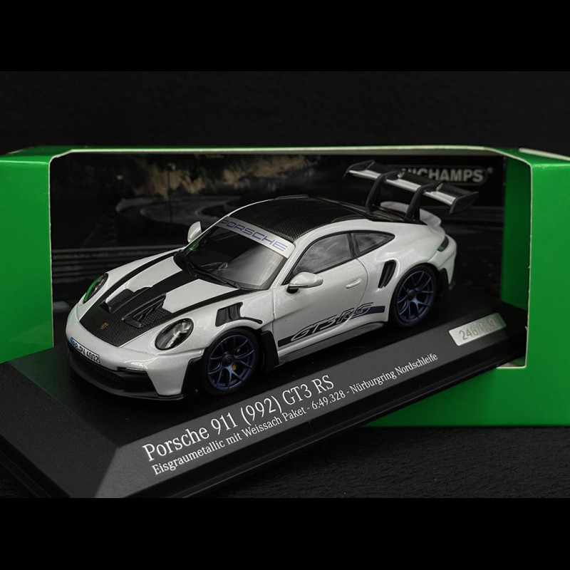 Porsche 911 GT3 RS Type 992 2022 Weissach Package Ice Grey Metallic 1/43  Minichamps 410062108