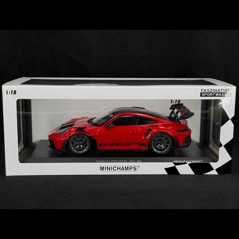 Miniature Minichamps 1/18 Porsche 911 GT3 RSR - Reworked - Rouge Jagermeister