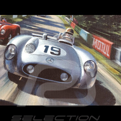 Bâche Jaguar Type D & Mercedes 300 SLR 24h Le Mans 1955 dessin original de Benjamin Freudenthal