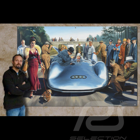 Banner Auto-Union V16 Stromlinienwagen Bernd Rosemeyer 1937 Originaldesign von Benjamin Freudenthal