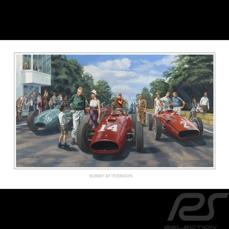 Poster Grand Prix de Rouen les Essarts 1957 original drawing by Benjamin Freudenthal
