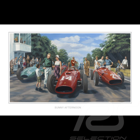 Poster Grand Prix de Rouen les Essarts 1957 original drawing by Benjamin Freudenthal