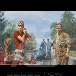 Poster Grand Prix de Rouen les Essarts 1957 original drawing by Benjamin Freudenthal