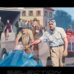 Affiche "Gina al Gran Premio di Monza" 1950 dessin original de Benjamin Freudenthal