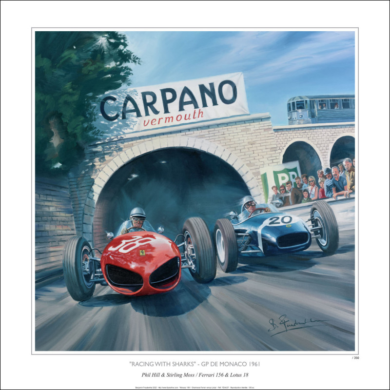 Poster Ferrari 156 Shark Nose F1 Grand Prix Monaco 1961 50 x 50 cm