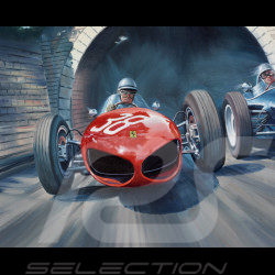 Poster Ferrari 156 Shark Nose F1 Grand Prix Monaco 1961 original drawing by Benjamin Freudenthal