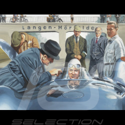 Poster Auto-Union V16 Stromlinienwagen Bernd Rosemeyer 1937 original drawing by Benjamin Freudenthal