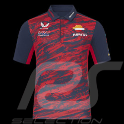 Polo Honda Repsol HRC Moto GP Marc Marquez Bleu Iris noir / Rouge flame TU8068RE-105 - Mixte