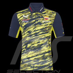 Honda Repsol HRC Moto GP Polohemd Joan Mir Schwarzes Irisblau / Sicherheitsgelb TU8069RE-063 - Unisex