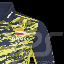 Honda Repsol HRC Moto GP Polo shirt Joan Mir Black Iris Blue / Safety yellow TU8069RE-063 - Unisex