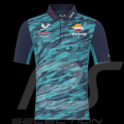 Honda Repsol HRC Moto GP Polohemd Renewable fuel Schwarzes Irisblau / Türkis TU8090RE-177 - Unisex