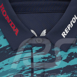 Polo Honda Repsol HRC Moto GP Renewable fuel Bleu Iris noir / Turquoise TU8090RE-177 - Mixte