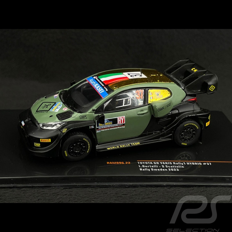 Toyota Yaris WRC Nr 37 Platz 14. Schweden Rally 2023 Lorenzo Bertelli 1/43 Ixo RAM896