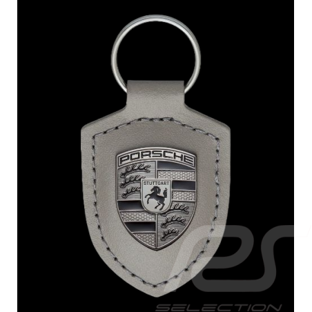 Porsche Schlüsselanhänger Turbonit Wappen 911 Turbo Leder Grau WAP0503560RWSA