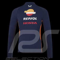 Honda Sweatshirt Repsol HRC Moto GP Mittelhoher Reißverschluss Schwarzes Irisblau / Orange TU5825RE-190 - Unisex