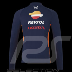 Sweatshirt Honda HRC Moto GP Zip mi-hauteur Bleu Iris noir / Orange TU5825RE-190 - Mixte