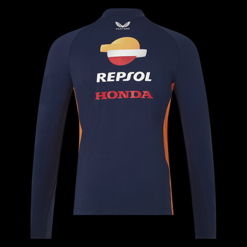 Honda Cardigan HRC Moto GP Mid-height zip Black Iris Blue / Orange