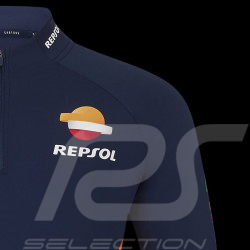 Honda Sweatshirt Repsol HRC Moto GP Mittelhoher Reißverschluss Schwarzes Irisblau / Orange TU5825RE-190 - Unisex