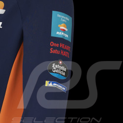 Honda Sweatshirt Repsol HRC Moto GP Mittelhoher Reißverschluss Schwarzes Irisblau / Orange TU5825RE-190 - Unisex