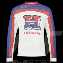 Honda T-shirt Lange Ärmel HRC Moto GP Fanwear Weiß / Blau / Rot TM6858-267 - Unisex