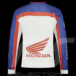 T-shirt Honda HRC Moto GP manches longues Fanwear Blanc / Bleu / Rouge TM6858-267 - Mixte