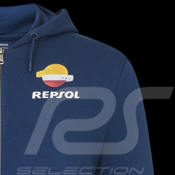 Repsol Honda Sweatshirt HRC Moto GP Kapuzenjacke 30 Years Racing Pageantblau TM6854-190 - Unisex