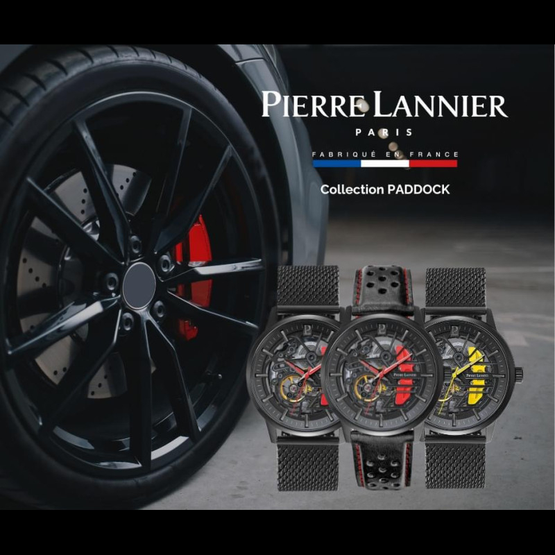 Paddock Automatic Watch Black / Red Metal bracelet Made in France ...