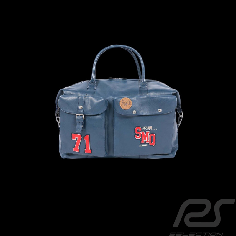 Sehr Große Steve McQueen Leder Tasche 72h Weekender 24h Le Mans Stahler Royal Blau