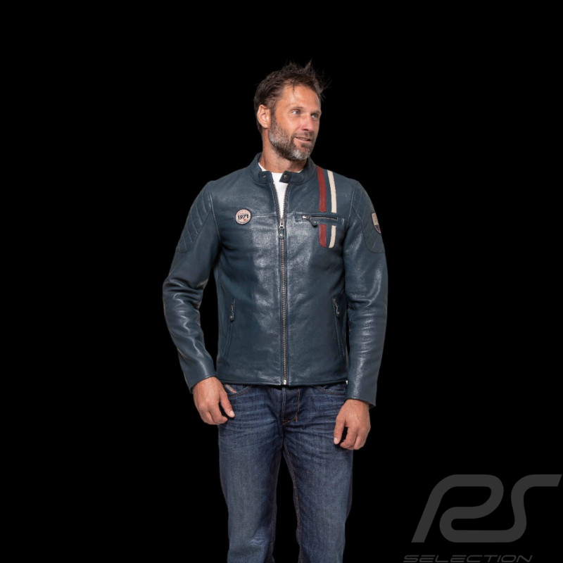 Steve McQueen Jacke Le Mans 1971 Racing Leder Royalblau 27290-0012 - Herren