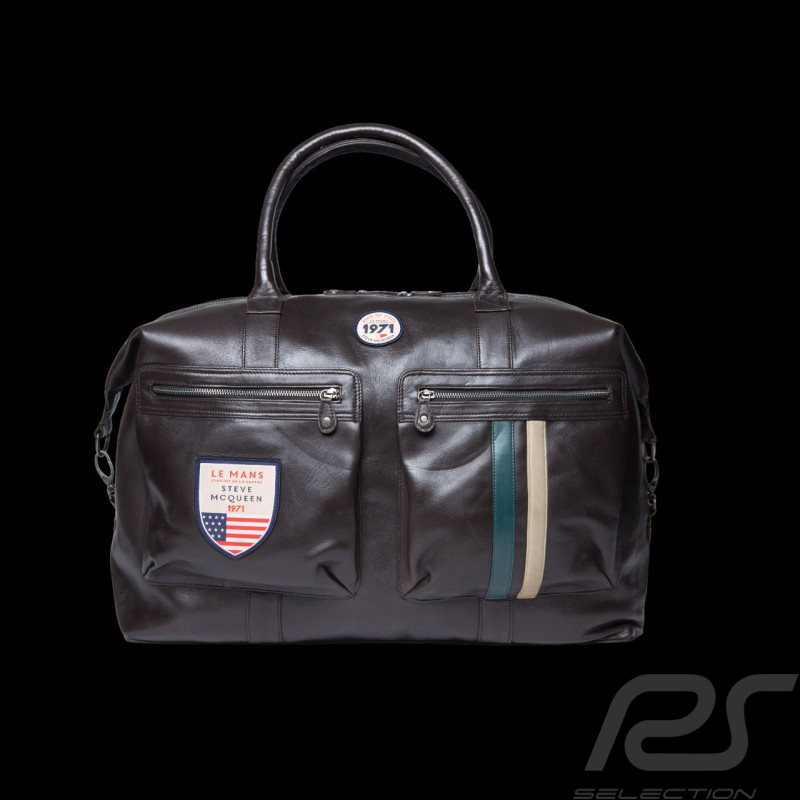 Sehr Große Ledertasche Steve McQueen 24H Du Mans Dean Dunkelbraun 27278-0199