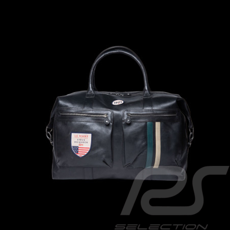 Sehr Große Ledertasche Steve McQueen 24H Du Mans Dean Schwarz 27278-1504