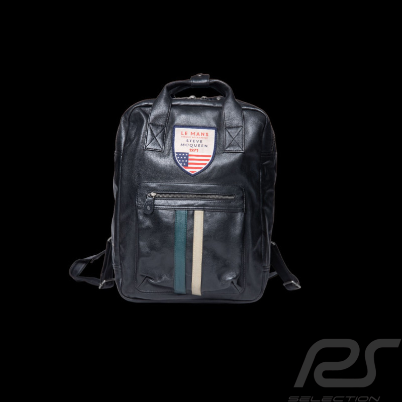 Leather Steve McQueen Backpack 24h Le Mans Matt Black 27280-1504