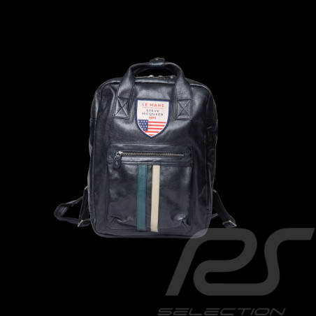 Leather Steve McQueen Backpack 24h Le Mans Matt Black 27280-1504