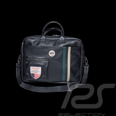 Steve McQueen Leather Messenger Bag Wayne - Black 27282-1504