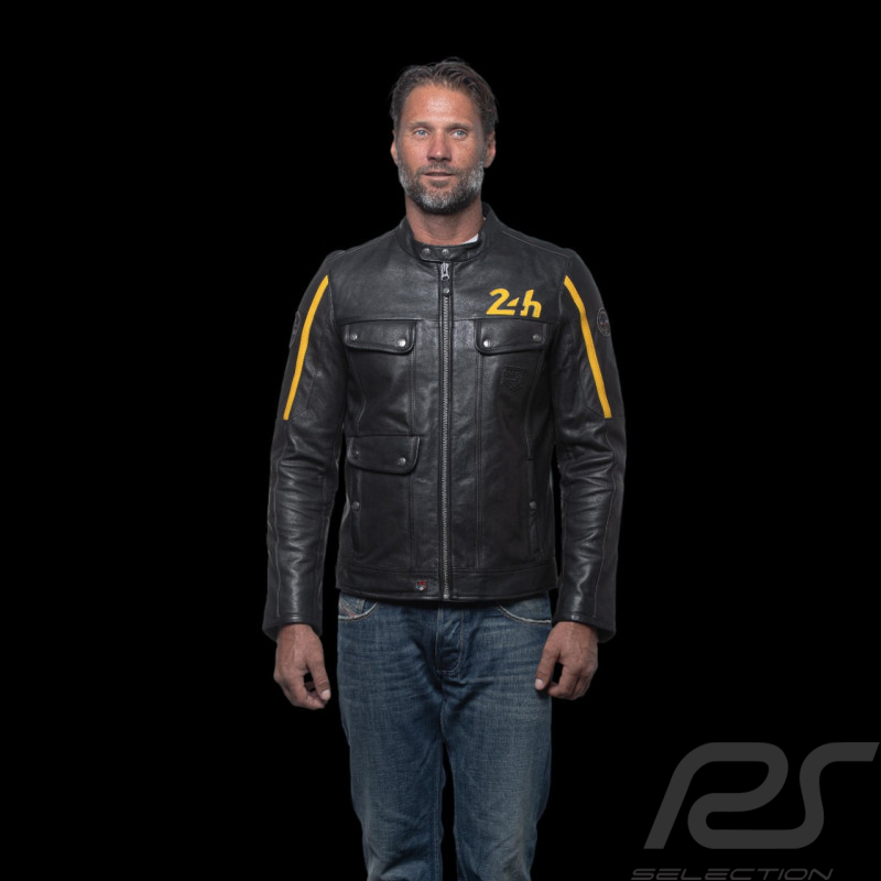 24h Le Mans Lederjacke Lagache Schwarz - Herren 27271-1504
