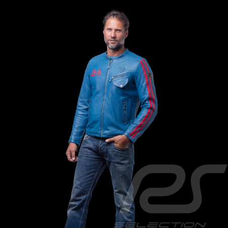 24h Le Mans leather jacket Marne Ocean Blue - Men 27272-2773