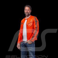 24h Le Mans Lederjacke Marne Orange - Herren 27272-1206