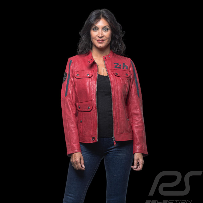 24h Le Mans Lederjacke Marne Racingrot - Damen 27275-0282