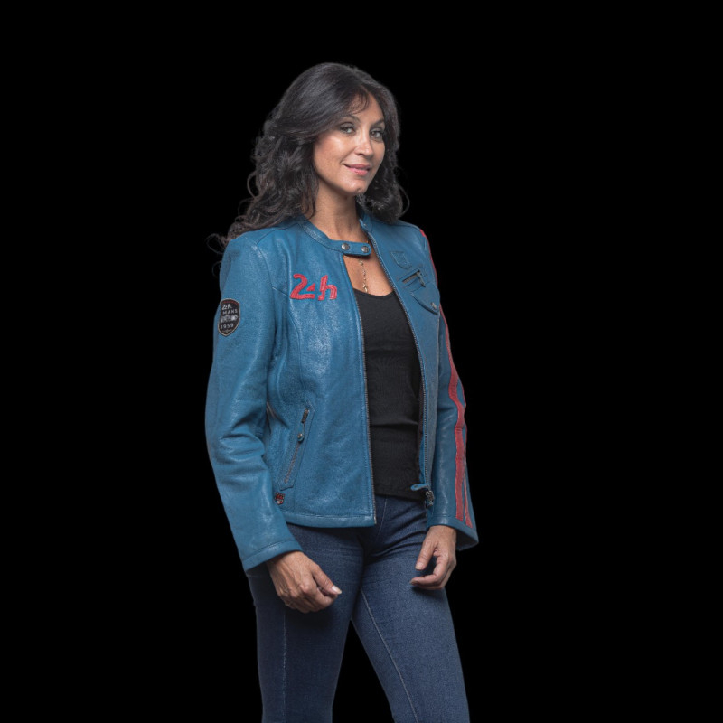 24h Le Mans leather jacket Riley Ocean Blue - Women 27276-2773