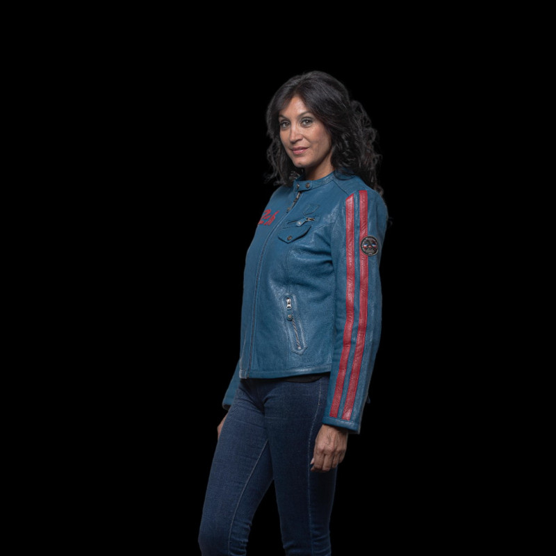24h Le Mans leather jacket Riley Ocean Blue - Women 27276-2773