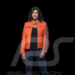 Veste cuir 24h Le Mans Riley Orange - femme 27276-1206