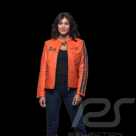 24h Le Mans leather jacket Riley Orange - Women 27276-1206
