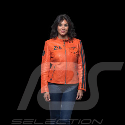 24h Le Mans Lederjacke Riley Orange - Damen 27276-1206
