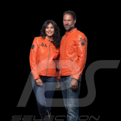 24h Le Mans Lederjacke Riley Orange - Damen 27276-1206