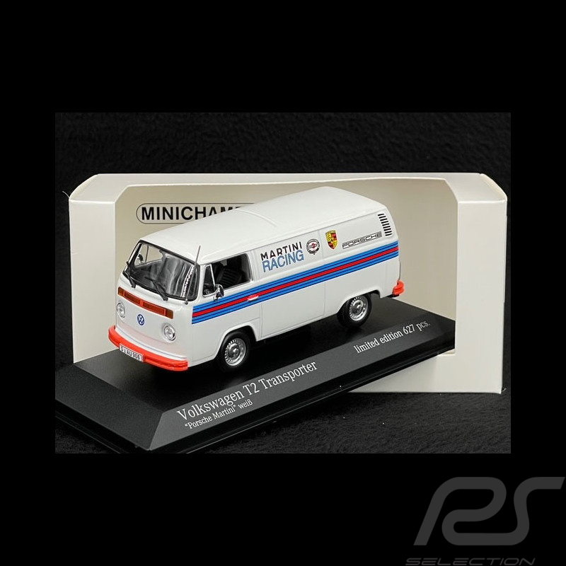 Volkswagen Combi T2 Transporter "Porsche Martini Racing" 1972 White / Martini Stripes 1/43 Minichamps 943053065