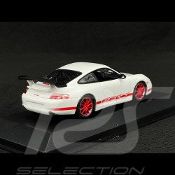 Porsche 911 GT3 RS Type 996 2003 Blanc Carrara / Bandes Rouge Indien 1/43 Minichamps 403062028