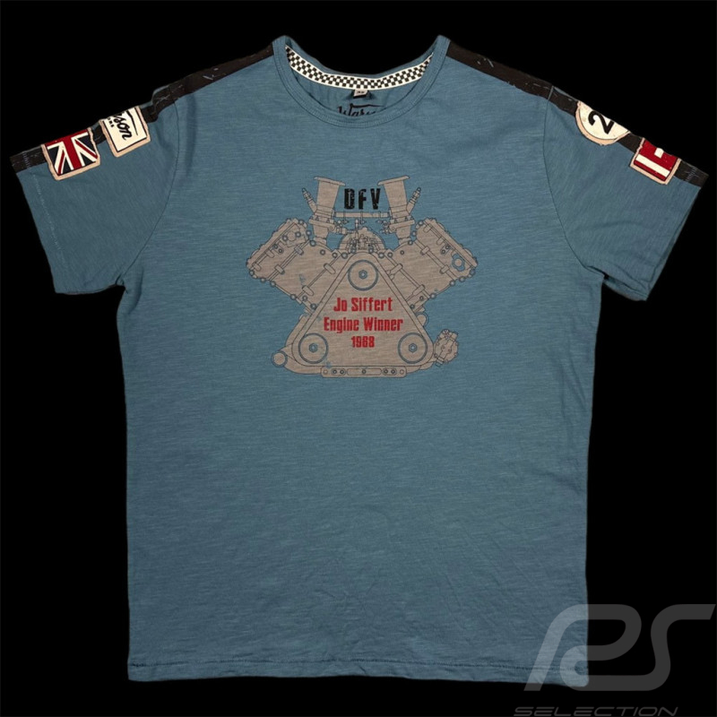 T-shirt Jo Siffert DFV engine 1968 Bleu Petrol 23100 - Homme