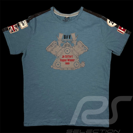 T-shirt Jo Siffert DFV engine 1968 Bleu Petrol 23100 - Homme