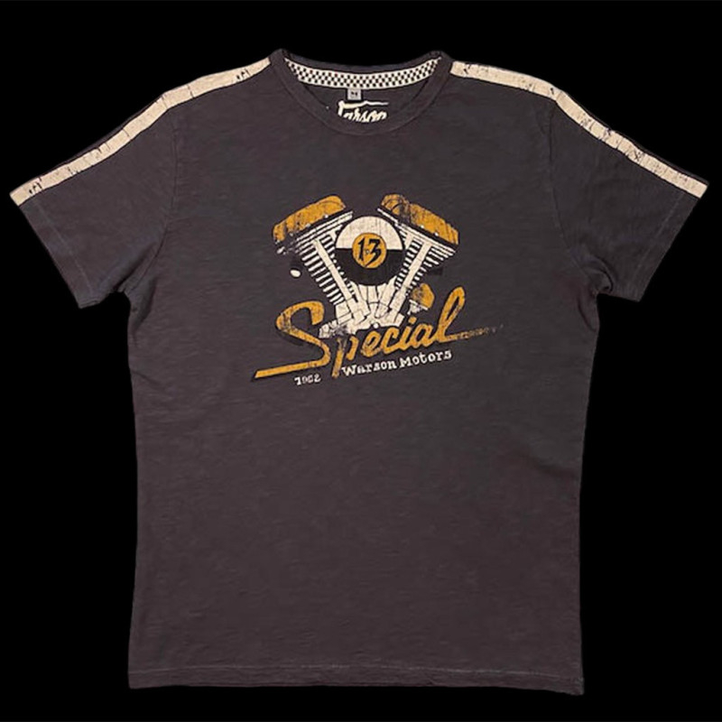 T-shirt Warson Motors Motif Moteur Harley Et Carbone - Vintage, Taille Regular - Neuf Avec étiquettes
