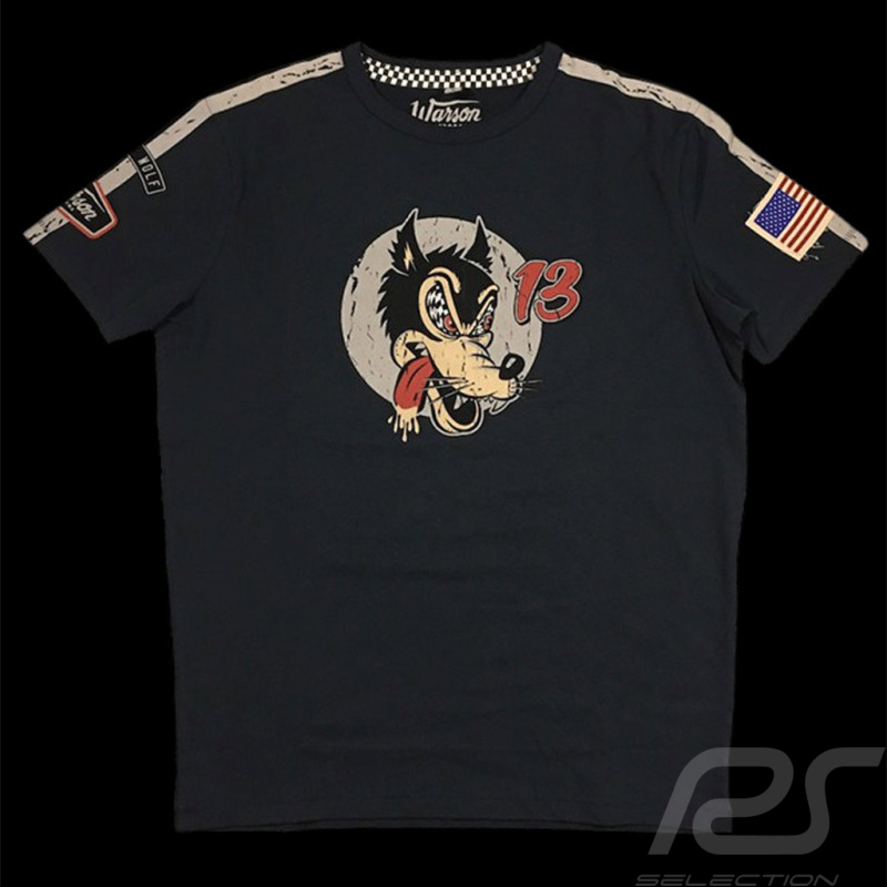 T-shirt Speed wolf Racer Warson Kohlenschwarz 18116 - Herren